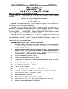 SEGUNDA SECCION PODER EJECUTIVO COMISION REGULADORA DE ENERGIA