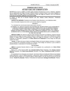 PODER EJECUTIVO SECRETARIA DE GOBERNACION 2 DIARIO OFICIAL