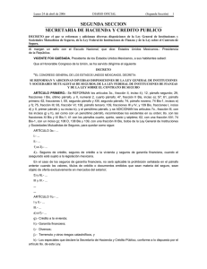 SEGUNDA SECCION SECRETARIA DE HACIENDA Y CREDITO PUBLICO