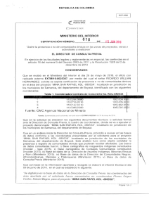 CERTIFICACI&Oacute;N 618 DEL 15 DE JUNIO DEL 2016 CON RADICADO EXTMI16-0025367 PARA EL PROYECTO: MINA SAN RAFAEL KDL-08053X