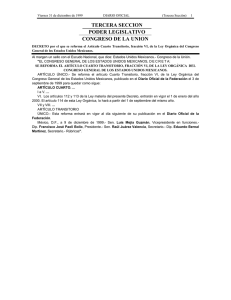 TERCERA SECCION PODER LEGISLATIVO CONGRESO DE LA UNION