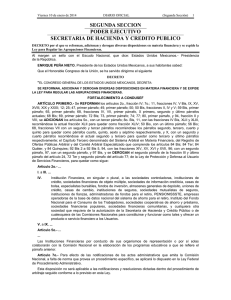 SEGUNDA SECCION PODER EJECUTIVO SECRETARIA DE HACIENDA Y CREDITO PUBLICO