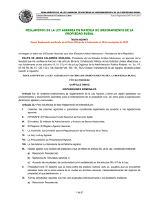 REGLAMENTO DE LA LEY AGRARIA EN MATERIA DE ORDENAMIENTO DE... PROPIEDAD RURAL