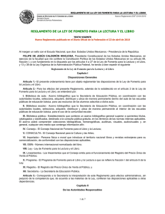 REGLAMENTO DE LA LEY DE FOMENTO PARA LA LECTURA Y...