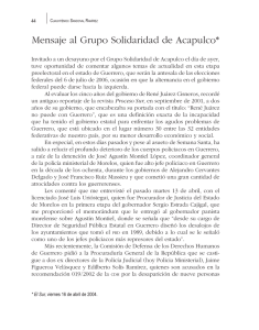 Mensaje al Grupo Solidaridad de Acapulco