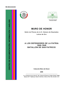 MURO DE HONOR A LOS DEFENSORES DE LA PATRIA 1846-1848