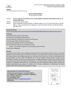 Artículo: El marco legal de la fiscalización de las cuentas públicas del gobierno del Estado de Sonora. Un estudio exploratorio.