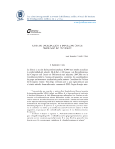 JUNTA DE COORDINACIÓN Y DIPUTADOS ÚNICOS: PROBLEMAS DE EXCLUSIÓN D