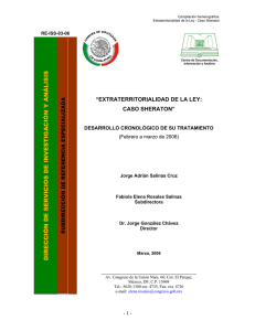 Compilación hemerográfica: Extraterritorialidad de la ley: caso Sheraton : desarrollo cronológico (febrero a marzo de 2006).