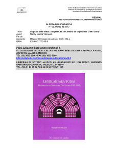 Título: Legislar para todas : Mujeres en la Cámara de Diputados (1997-2003).