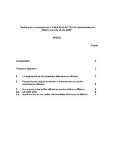 Análisis del Incremento de las TARIFAS ELÉCTRICAS residenciales en México durante el año 2002