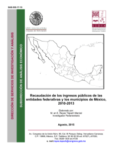 Recaudación de los ingresos públicos de las entidades federativas y los municipios de México, 2010-2013
