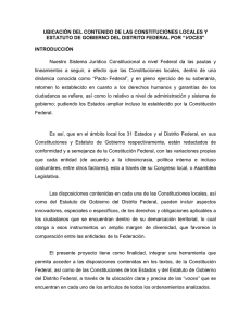 UBICACIÓN DEL CONTENIDO DE LAS CONSTITUCIONES LOCALES Y VOCES  INTRODUCCIÓN