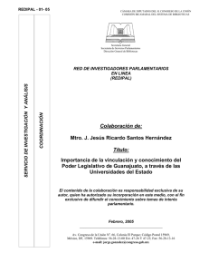 Importancia de la vinculación y conocimiento del Poder Legislativo de Guanajuato, a través de las Universidades del Estado.