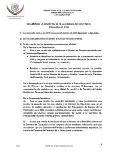 scr  RESUMEN DE LA SESIÓN No. 25 DE LA CÁMARA DE... (Noviembre 12, 2015)