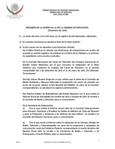 scr  RESUMEN DE LA SESIÓN No. 32 DE LA CÁMARA DE... (Diciembre 08, 2015)