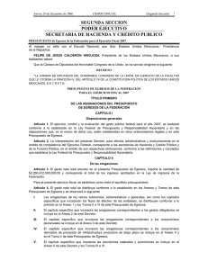 SEGUNDA SECCION PODER EJECUTIVO SECRETARIA DE HACIENDA Y CREDITO PUBLICO