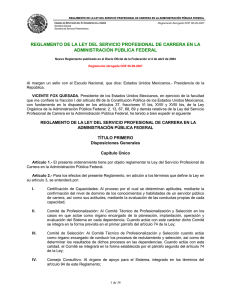 REGLAMENTO DE LA LEY DEL SERVICIO PROFESIONAL DE CARRERA EN... ADMINISTRACIÓN PÚBLICA FEDERAL