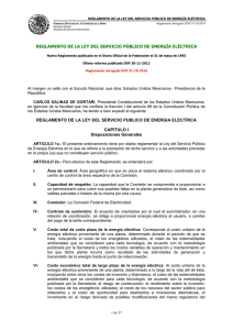REGLAMENTO DE LA LEY DEL SERVICIO P&Uacute;BLICO DE ENERG&Iacute;A EL&Eacute;CTRICA