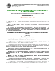 REGLAMENTO DE LA LEY REGLAMENTARIA DEL ARTÍCULO 27 CONSTITUCIONAL EN