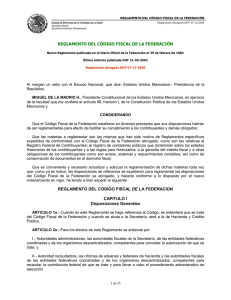 REGLAMENTO DEL CÓDIGO FISCAL DE LA FEDERACIÓN