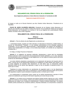 REGLAMENTO DEL CÓDIGO FISCAL DE LA FEDERACIÓN