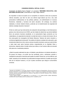 CONGRESO REDIPAL VIRTUAL VII 2014 REFORMA INCONCLUSA”