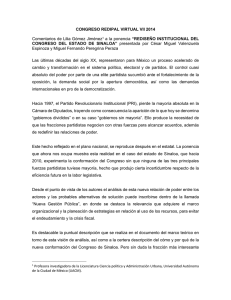CONGRESO REDIPAL VIRTUAL VII 2014  Comentarios de Lilia Gómez Jiménez