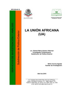 LA UNIÓN AFRICANA (UA).