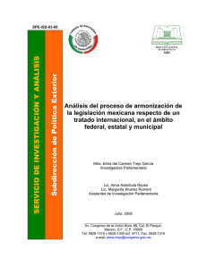 Análisis del proceso de armonización de la legislación mexicana respecto de un tratado internacional, en el ámbito federal, estatal y municipal.