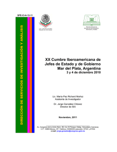 XX Cumbre Iberoamericana de Jefes de Estado y de Gobierno Mar del Plata, Argentina 3 y 4 de diciembre 2010