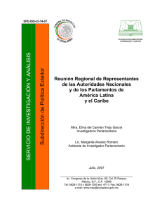Reunión Regional de Representantes de las Autoridades Nacionales y de los Parlamentos de América Latina y el Caribe.