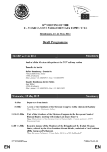 Draft Programme 14 MEETING OF THE EU