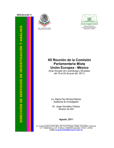 XII Reunión de la Comisión Parlamentaria Mixta Unión Europea – México. (Gran Ducado de Luxemburgo y Bruselas, del 19 al 22 de junio del 2011)