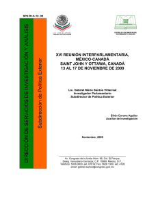 XVI REUNIÓN INTERPARLAMENTARIA, MÉXICO-CANADÁ. SAINT JOHN Y OTTAWA, CANADÁ. 13 AL 17 DE NOVIEMBRE DE 2009.