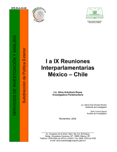 I a IX Reuniones Interparlamentarias México-Chile.