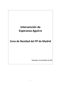 Lea aquí la intervención de Aguirre antes de la cena de Navidad de PP de Madrid