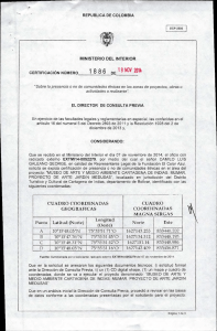 CERTIFICACIÓN 1886 DEL 19 DE NOVIEMBRE DEL 2014 CON RADICADO EXTMI14-0052279 PARA EL PROYECTO: MUSEO DE ARTE Y MEDIO AMBIENTE CARTAGENA DE INDIAS: MUMAR, PROYECTO DE ARTE JARDIN MEDUSAS