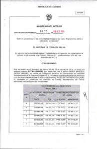 CERTIFICACI&Oacute;N 1603 DEL 9 DE OCTUBRE DEL 2014 CON RADICADO EXTMI14-0041357 PARA EL PROYECTO: POZO ESTRATIGRAFICO&nbsp; LIGRE A