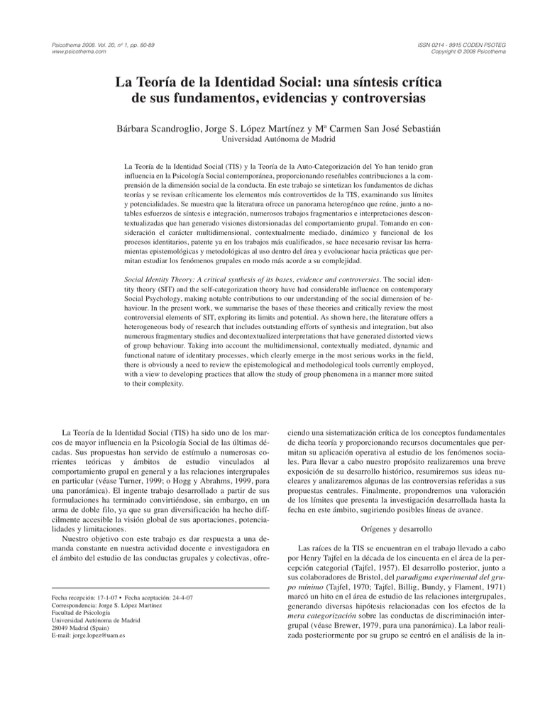 Teoría De La Identidad Social