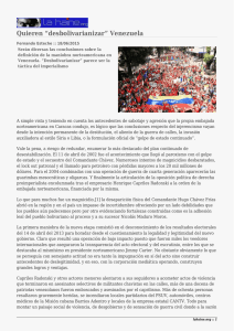 Quieren “desbolivarianizar” Venezuela
