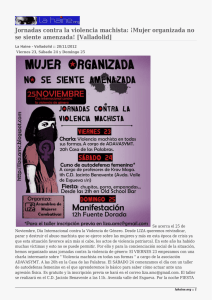 Jornadas contra la violencia machista: ¡Mujer organizada no