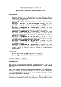 Decreto Supremo N° 012-2011-EM
