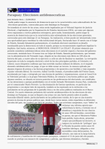 Paraguay: Elecciones antidemocraticas