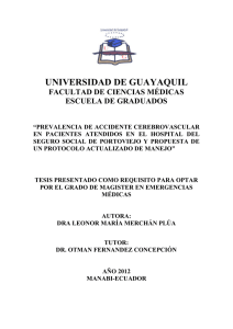 UNIVERSIDAD DE GUAYAQUIL FACULTAD DE CIENCIAS MÉDICAS ESCUELA DE GRADUADOS