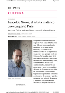 Leopoldo Nóvoa, el artista matérico que conquistó París CULTURA