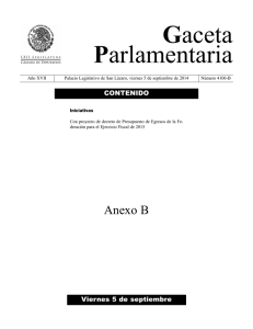 Proyecto de Decreto de Presupuesto de Egresos de la Federación para el Ejercicio Fiscal de 2015.