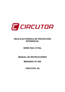 RELÉ ELECTRÓNICO DE PROTECCIÓN DIFERENCIAL SERIE RGU-10 RAL