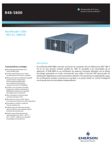 R48-5800 Rectifier Data Sheet (Spanish)