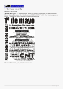 1º de Mayo en Ávila Viernes 30 de abril